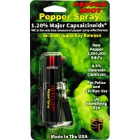 Pepper Shot 1.2% MC  1/2 oz  pepper spray belt clip and quick release keychain