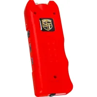 80,000,000 volt MutiGuard Stun Gun Alarm and Flashlight with Built in Charger Red