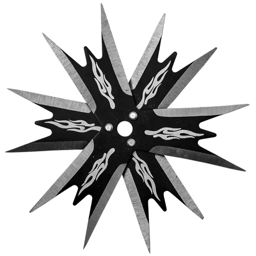 4" Black 12 point Stainless Steel throwing star