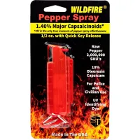 Wildfire 1.4% MC 1/2 oz pepper spray hard case with quick release keychain red