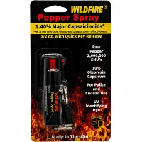 Wildfire 1.4% MC 1/2 oz pepper spray belt clip and quick release keychain
